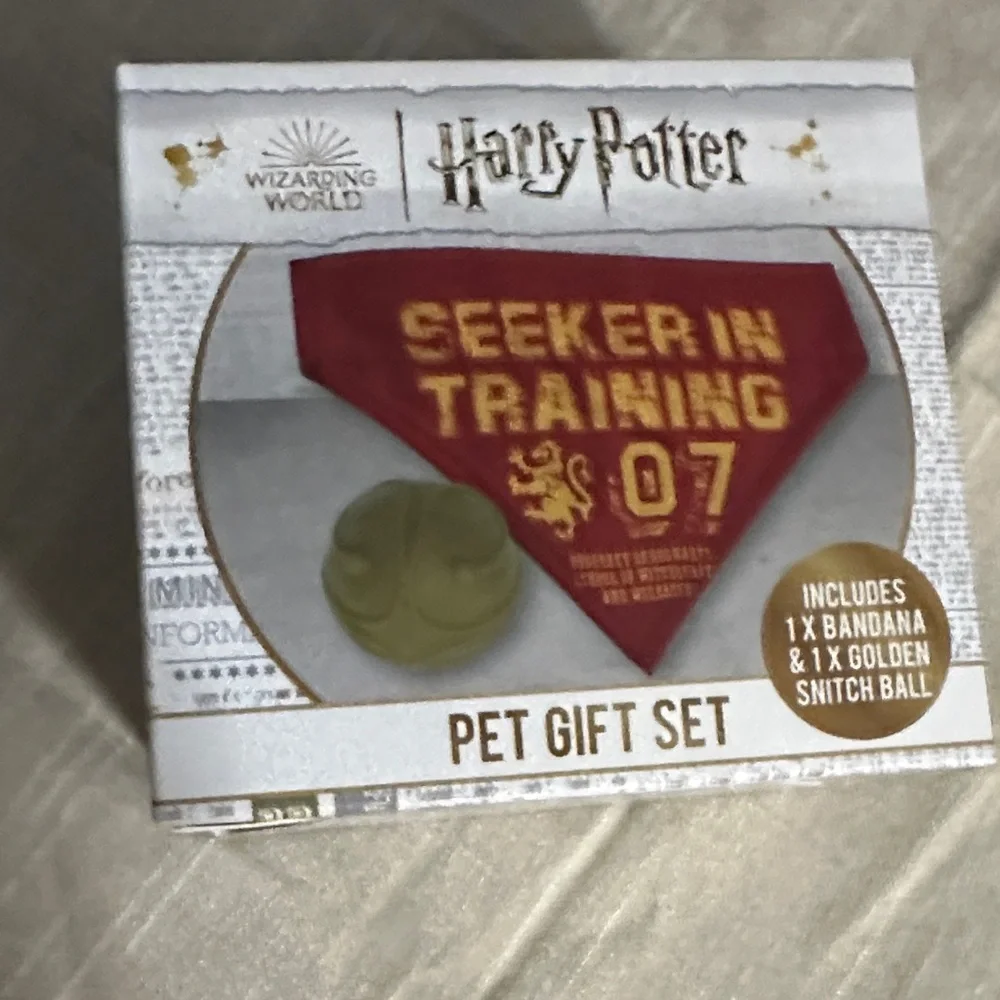 Harry Potter Pet Gift Set with Red Bandana and seeker ball